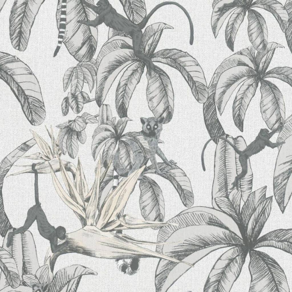 NOORDWAND NOORDWAND Fond d'écran Topchic Sinke Feuilles grises et noires
