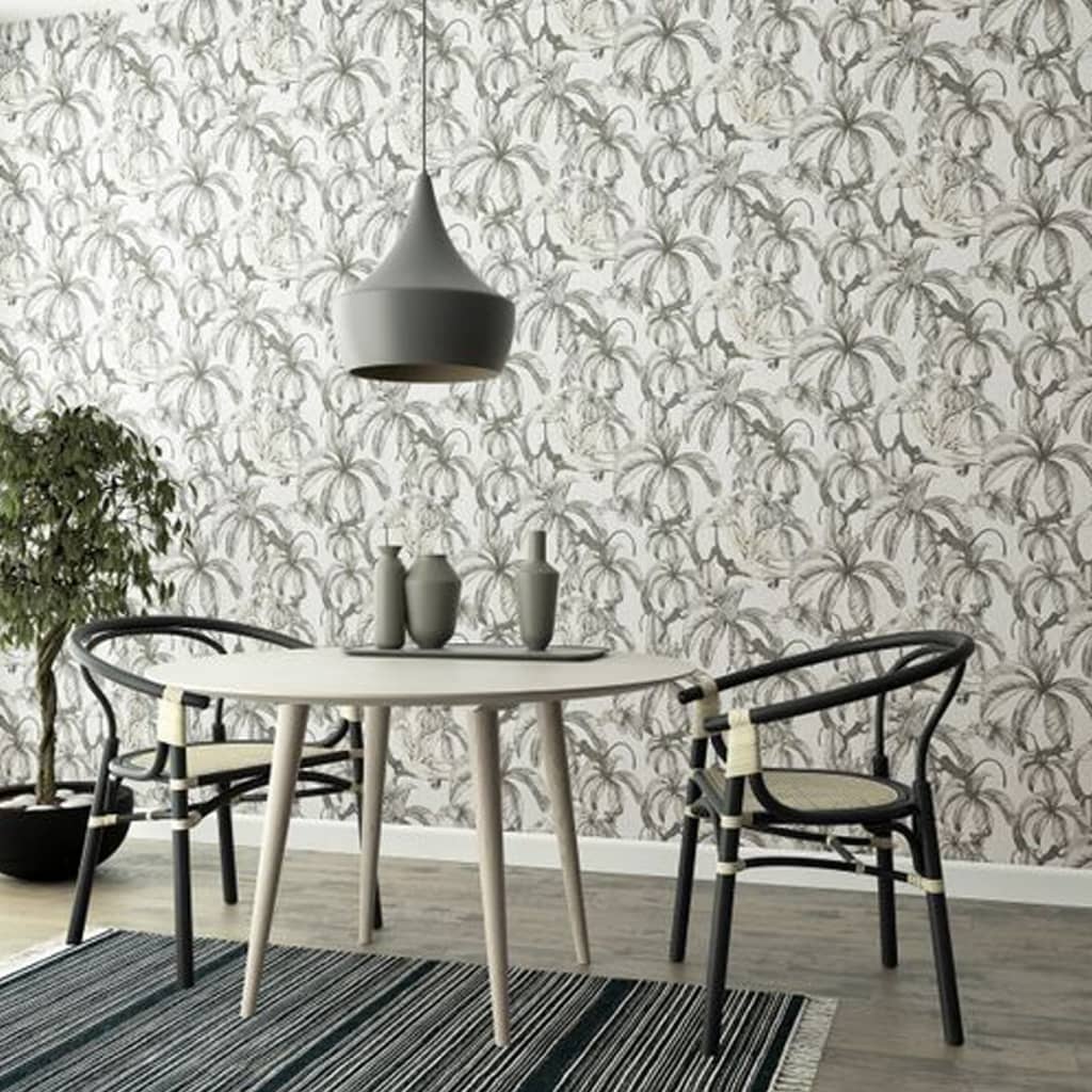 NOORDWAND NOORDWAND Fond d'écran Topchic Sinke Feuilles grises et noires