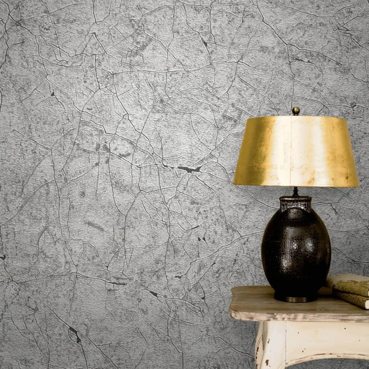 NOORDWAND NOORDWAND Fond d'écran vintage Deluxe Stucco Crackle Gray métallique