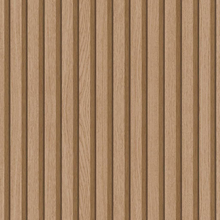 Mur nord Noordwand papier peint botanica lattes en bois marron