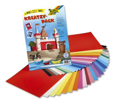 Folia Folia FO-677 Papier artisanal KRAP Package une feuille de 50 25 couleurs différentes