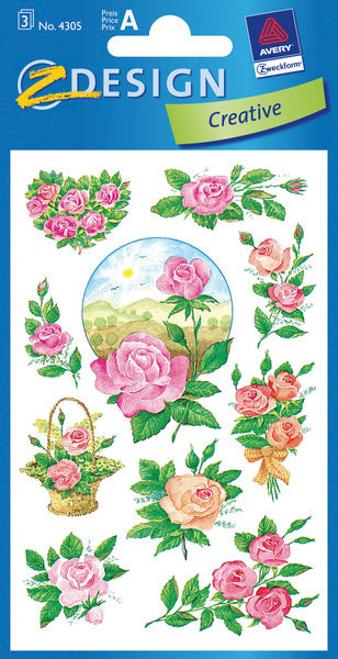 Avery Avery AV-4305 Paper Label Z-Design Package a 3 feuilles Roses