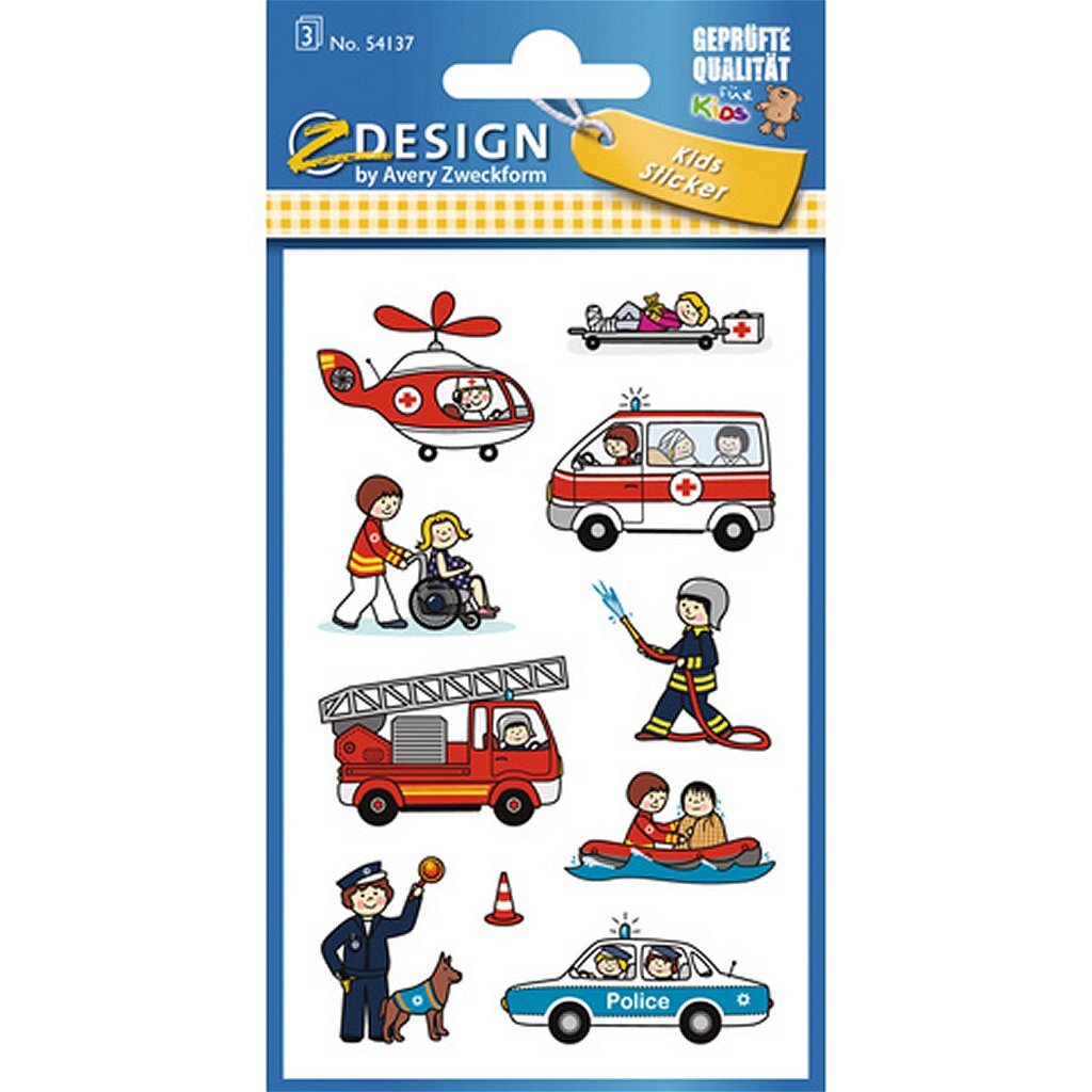 Avery Avery AV-54137 Stickers de conception Z Services d'urgence 3 Vel
