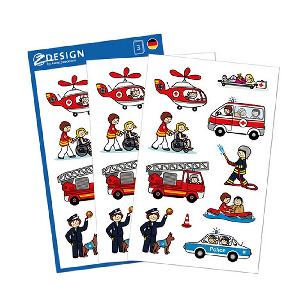 Avery Avery AV-54137 Stickers de conception Z Services d'urgence 3 Vel