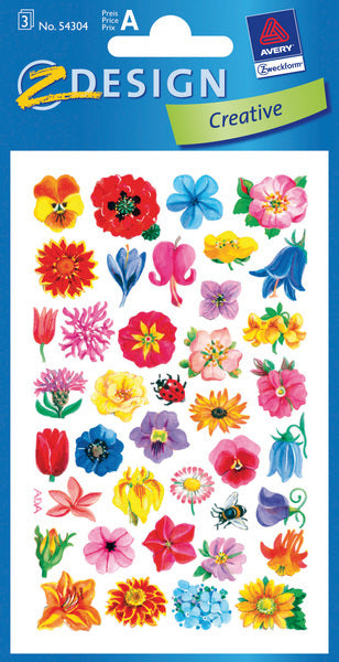 Avery Avery AV-54304 Paper Label Z-Design Package une feuille de fleurs