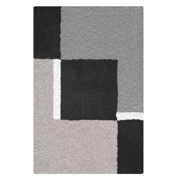 Kleine Wolke Kleine Wolke Tapis de bain Dakota Platinum 55x65 cm gris et noir