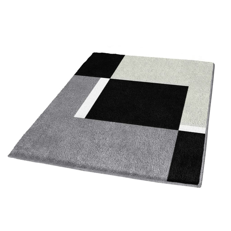 Kleine Wolke Kleine Wolke Tapis de bain Dakota Platinum 55x65 cm gris et noir