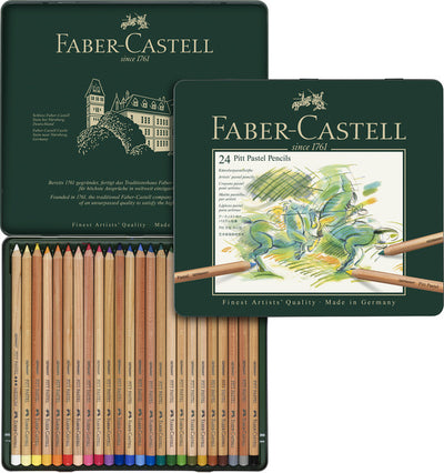 Faber Castell FC-112124 Crayon Pastel Faber-Castell Pitt Étui en métal de 24 pièces