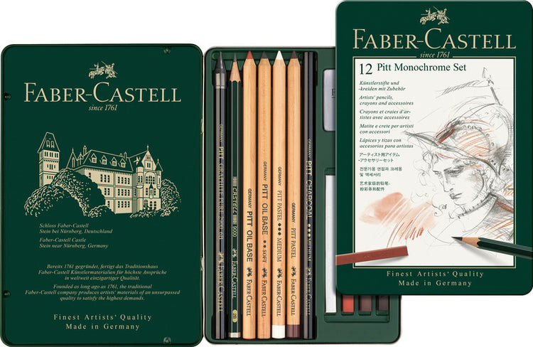 Faber Castell Faber Castell FC-11975 Pitt Monochrome Set Faber-Castell 12 pièces Medium