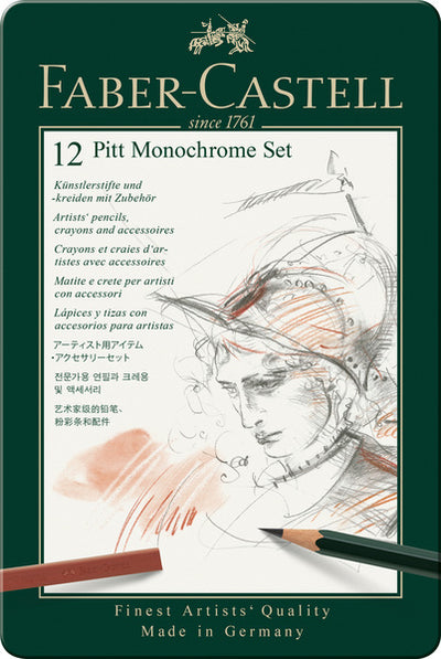 Faber Castell Faber Castell FC-11975 Pitt Monochrome Set Faber-Castell 12 pièces Medium