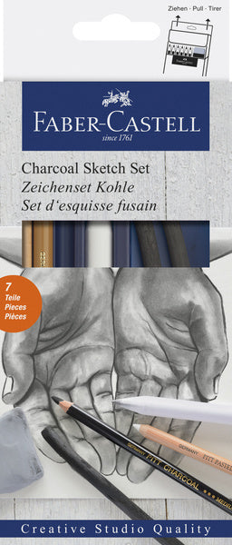 Faber Castell Faber Castell FC-114002 Ensemble de charbon de bois Faber-Castell 7 pièces