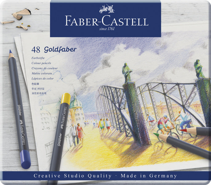 Faber castell fc-114748 crayon de couleur faber-castell or trousse à crayons faber de 48 pièces
