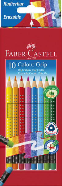 Faber Castell Faber Castell FC-116613 COURNE COLORE CURME CASSELL GRIP 2001 SCHEUR SHUPABLE DE 10 PIÈCES