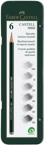 Faber Castell Faber Castell FC-119063 crayon 9000 bliktui a 6 pièces
