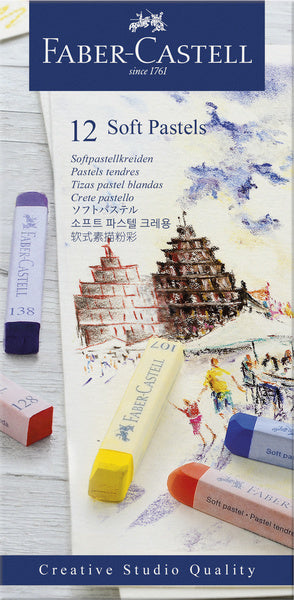 Faber Castell Faber Castell FC-128312 Pastelkrijt Softio Softpastel 12 pièces