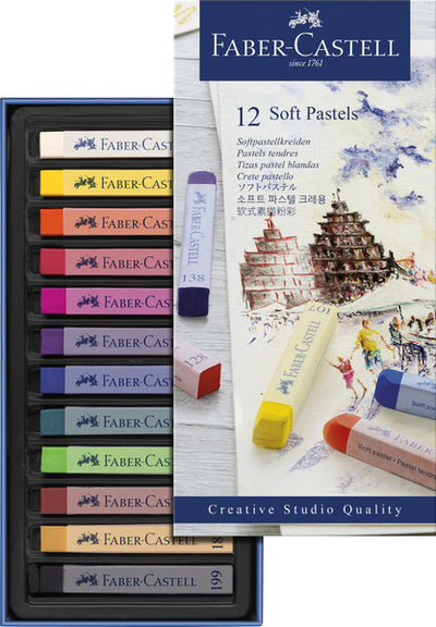 Faber Castell Faber Castell FC-128312 Pastelkrijt Softio Softpastel 12 pièces