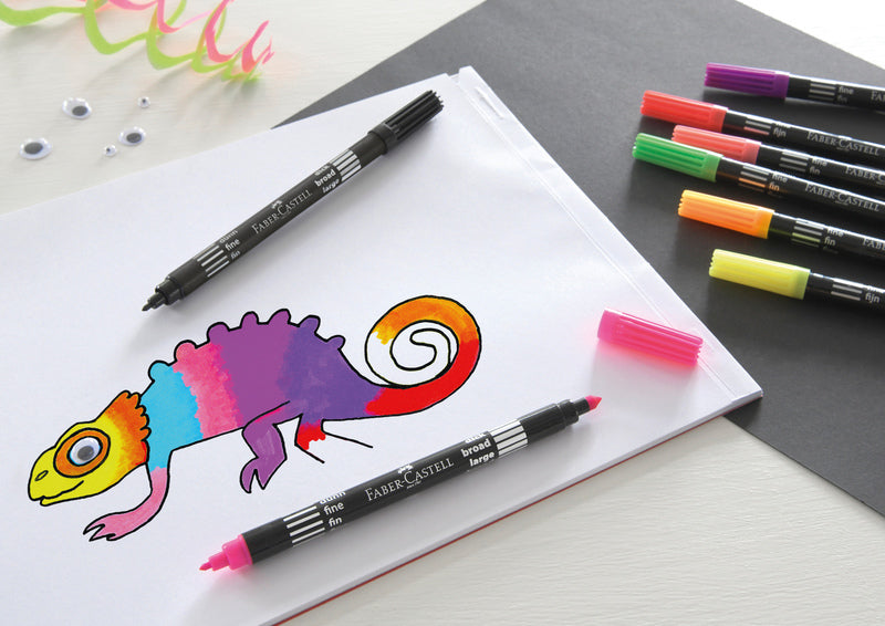 Faber Castell Faber Castell FC-151109 Pens en feutre duo Couleurs de néon dans la poche 10 pièces