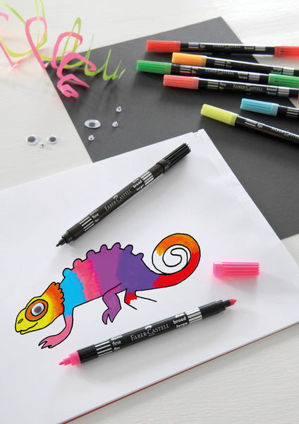 Faber Castell Faber Castell FC-151109 Pens en feutre duo Couleurs de néon dans la poche 10 pièces