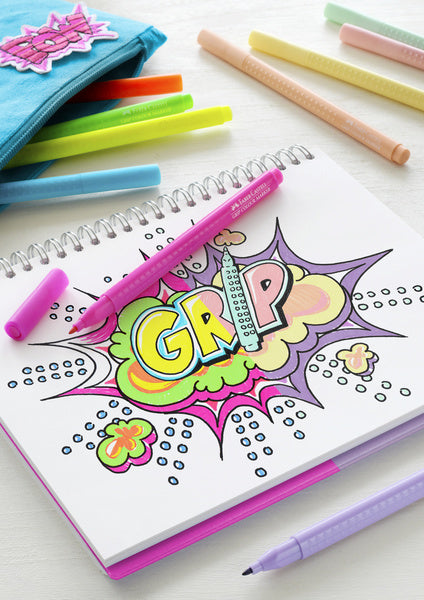 Faber castell fc-155312 grip feutres néon et pastel 10 pièces