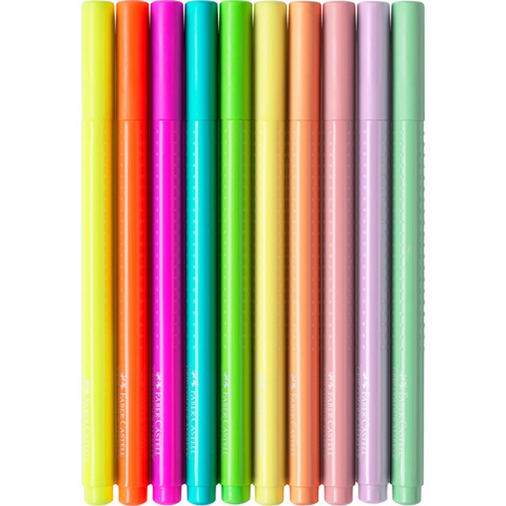 Faber castell fc-155312 grip feutres néon et pastel 10 pièces