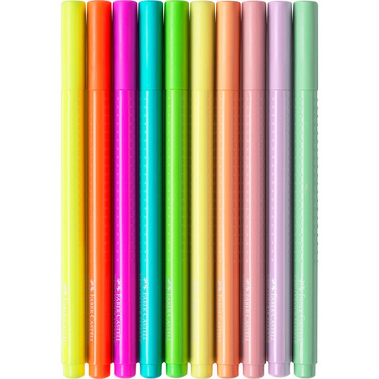 Faber castell fc-155312 grip feutres néon et pastel 10 pièces