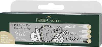 Faber Castell Faber Castell FC-167151 Drawing Pen Faber-Castell Set Pitt Artist Pen Black and White