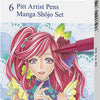 Faber Castell Faber Castell FC-167155 Marker de signe Faber-Castell Pitt Artist Pen Manga 6 pièces ENUI SHOJO