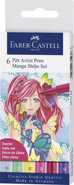 Faber Castell Faber Castell FC-167155 Marker de signe Faber-Castell Pitt Artist Pen Manga 6 pièces ENUI SHOJO