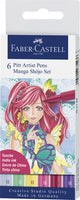 Faber Castell Faber Castell FC-167155 Marker de signe Faber-Castell Pitt Artist Pen Manga 6 pièces ENUI SHOJO