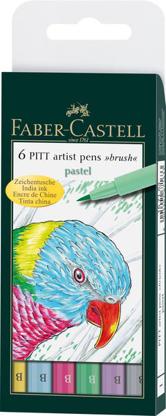 Faber Castell Faber Castell FC-167163 Marker signe Faber-Castell Pitt Artist Pen Brush Endui a 6 Pastel