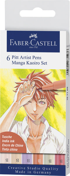 Faber Castell Faber Castell FC-167168 Marker des signes Faber-Castell Pitt Artist Pen Manga 6 pièces ENUI KAOIRO