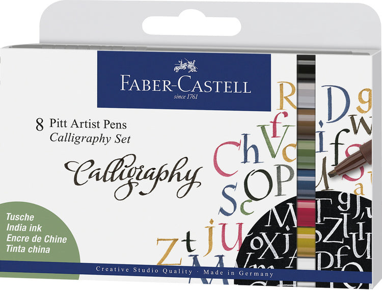Faber Castell Faber Castell FC-167508 Pitt Artist Pen Calligraphy Set 8 stylos