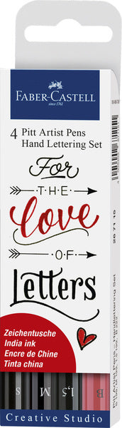 Faber Castell Faber Castell FC-267115 Marker signe Faber-Castell Pitt Artist Pen Handletter 4 pièces Penny Black Black