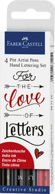 Faber Castell Faber Castell FC-267115 Marker signe Faber-Castell Pitt Artist Pen Handletter 4 pièces Penny Black Black