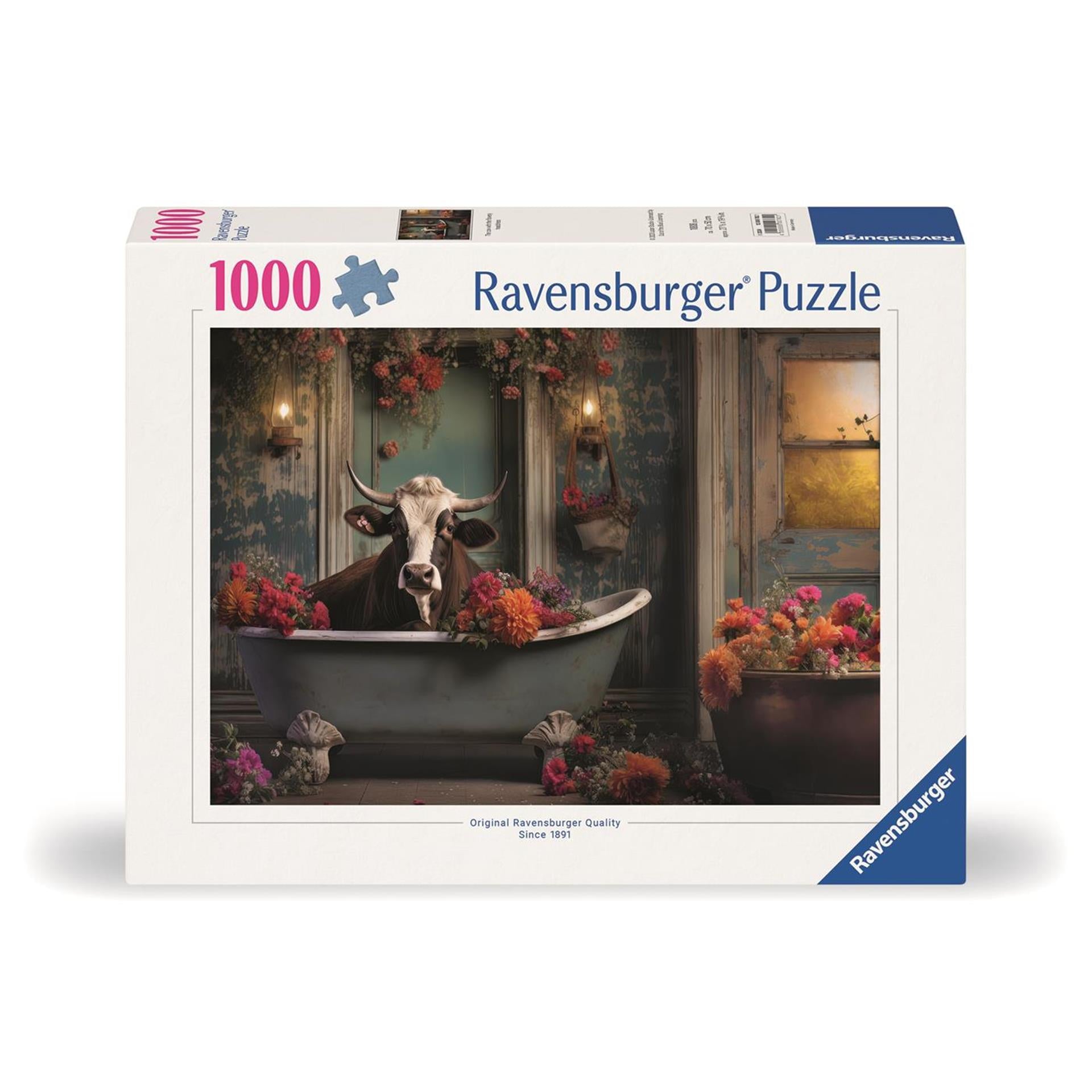 Ravensburger Puzz la vache dans la baignoire, 1000st.