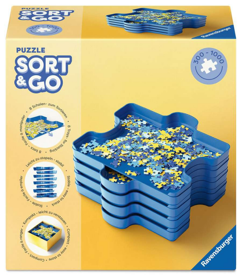 Ravensburger puzzle sort and go - trieur de puzzles - 8 pcs.