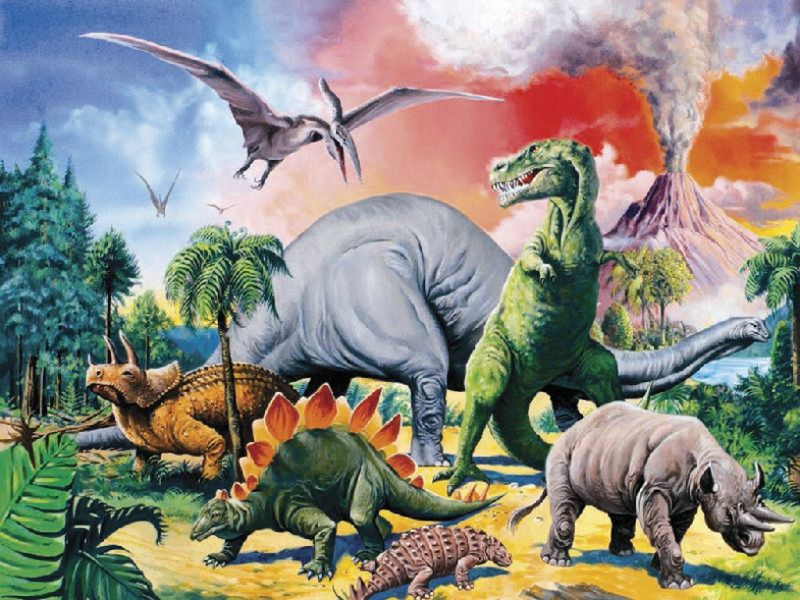 Puzzle de Ravensburger entre les pièces de dinos 100 xxl