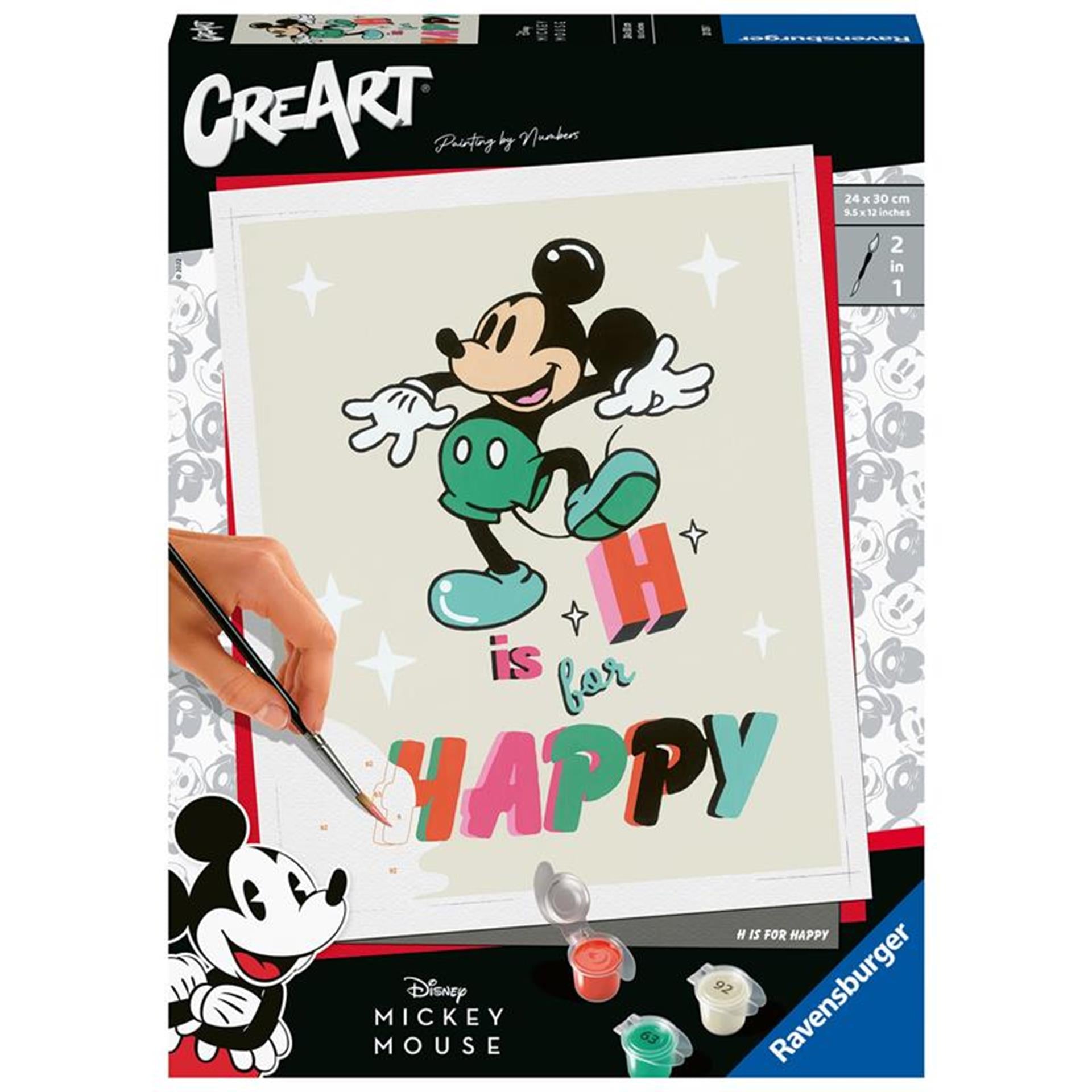 La peinture de Ravensburger Creart au numéro H est pour Happy Mickey Mouse