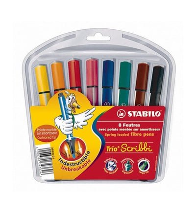 Stabilo trio Scribbi Felt -Tip stylos, 8e.