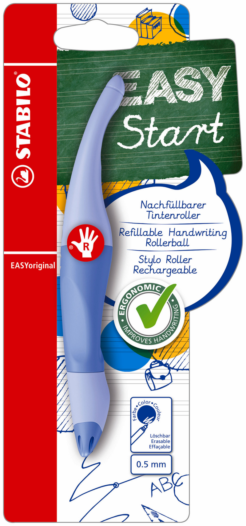 Stabilo Easyoriginal Pastel à droite - Horaire - bleu clair