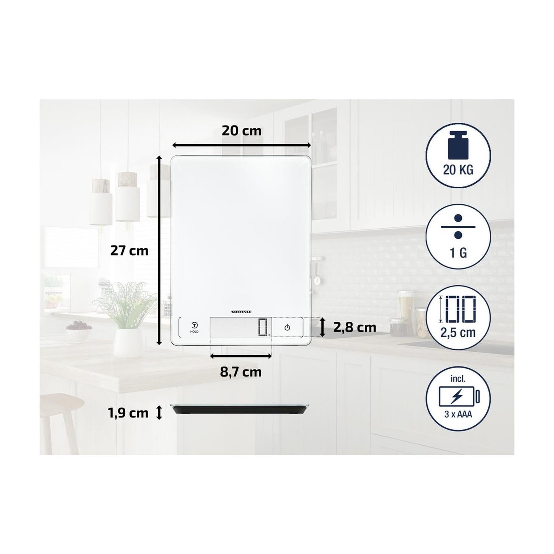 Soehnle Soehnle 61507 Page Profi 300 Scale de cuisine blanche