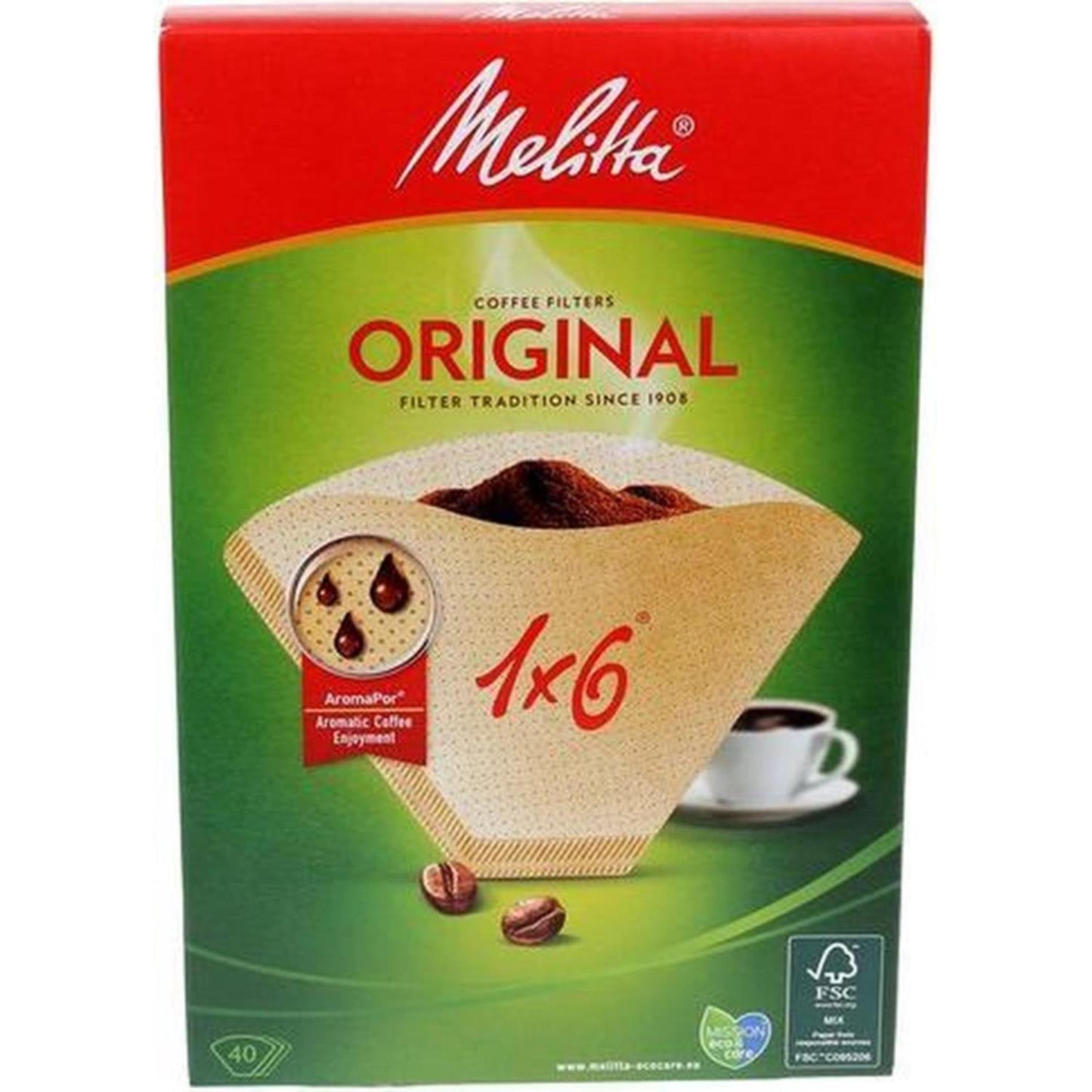 Melitta Melitta filtres 1x6 40 pièces brunes