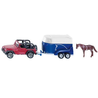 Voiture de tourisme Siku 1651 avec remorque à cheval