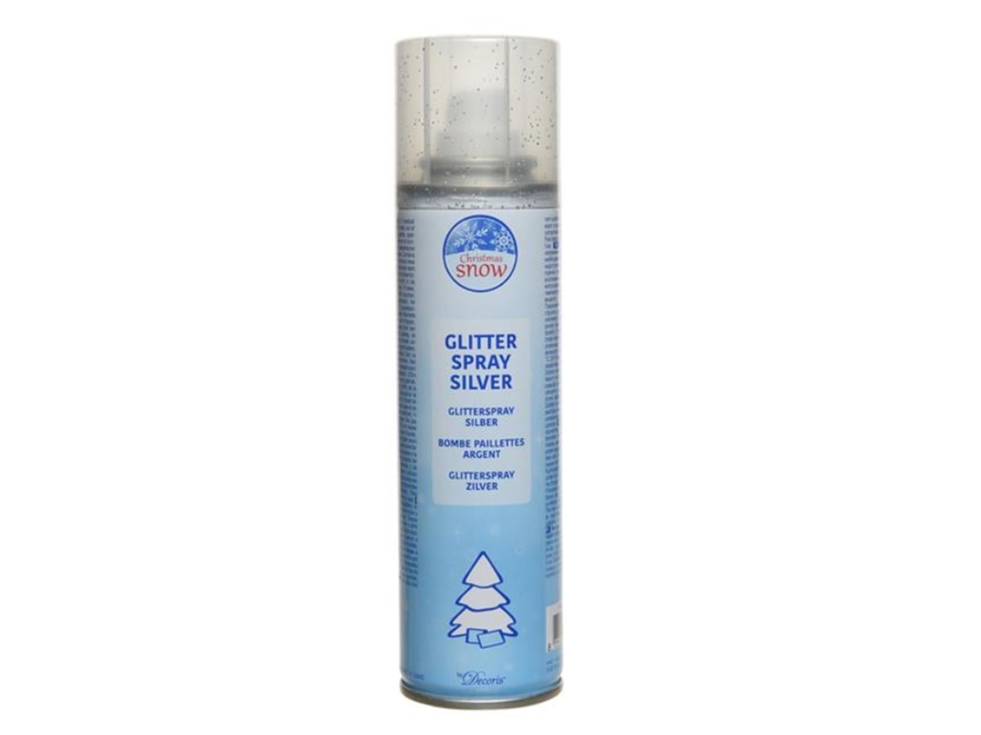 Decoris décoration en spray pailleté 100ml argent