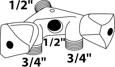 Prise de robinet murale de raccordement d'appareil Kirchhoff, 1 2 et x 3 4 et x 1 2 it, avec clapet anti-retour - 986321113