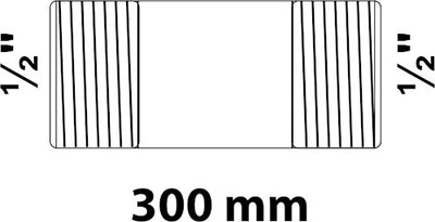 Raccord de tuyau Kirchhoff en fer forgé, galvanisé, 1 2 x 300 mm, (23) - 989822555
