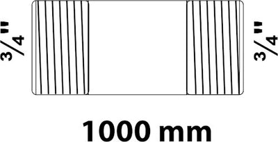 Raccord de tuyau Kirchhoff en fer forgé, galvanisé, 3 4 x 1000 mm, (23) - 989824155