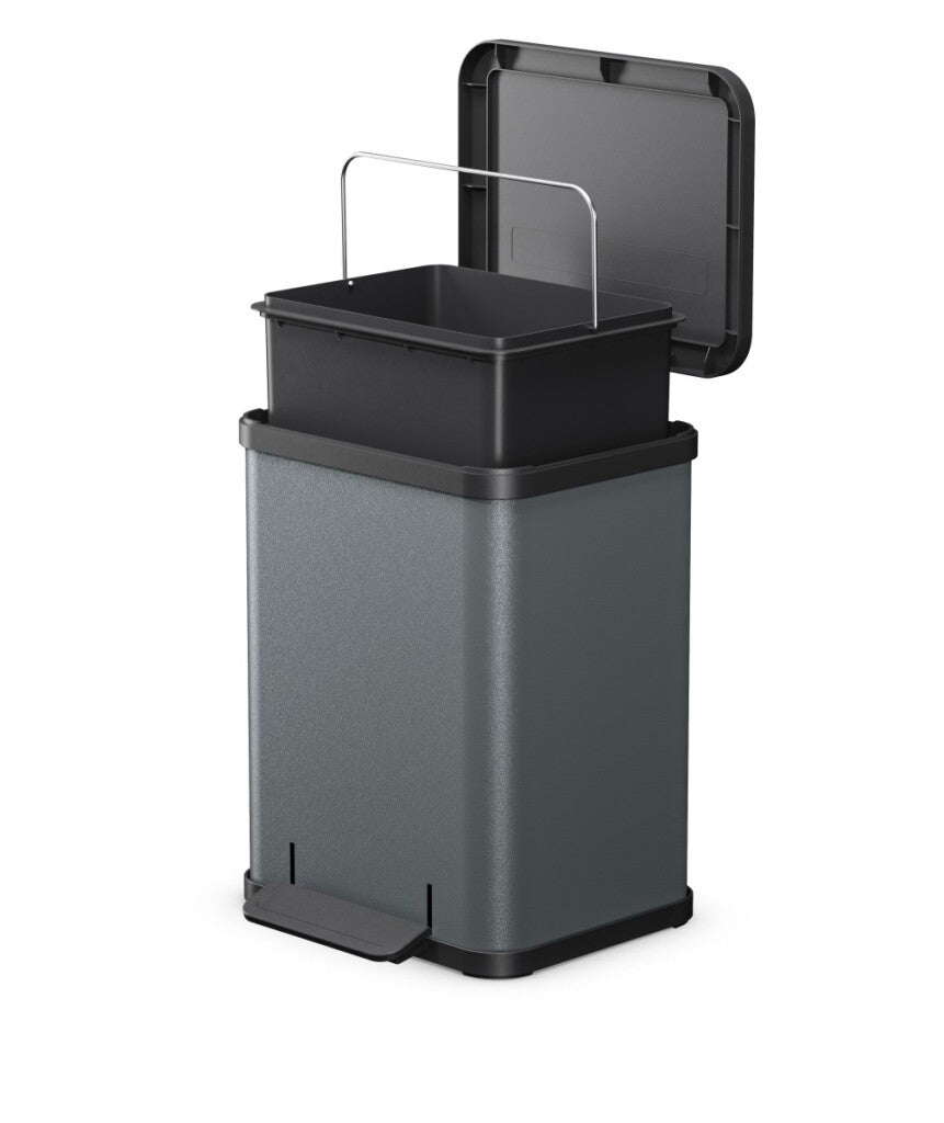 Hailo Hailo oko plus m pédale bac 17l gris foncé