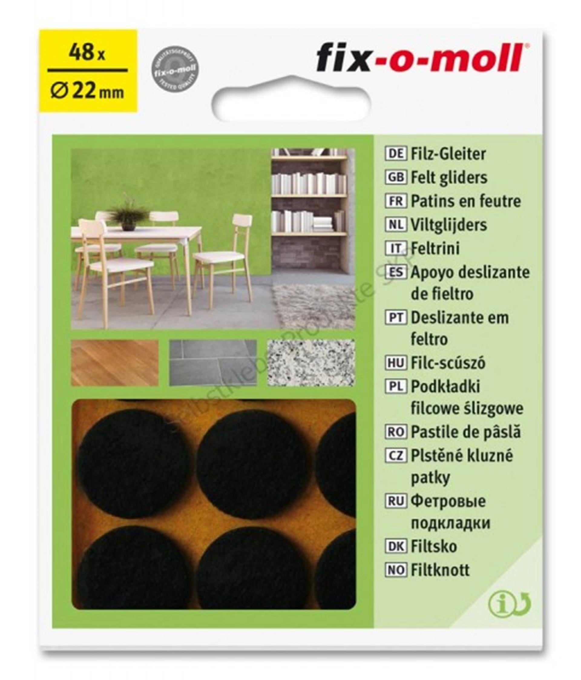 Planeur feutre Fix-o-moll 22mm marron pack 48