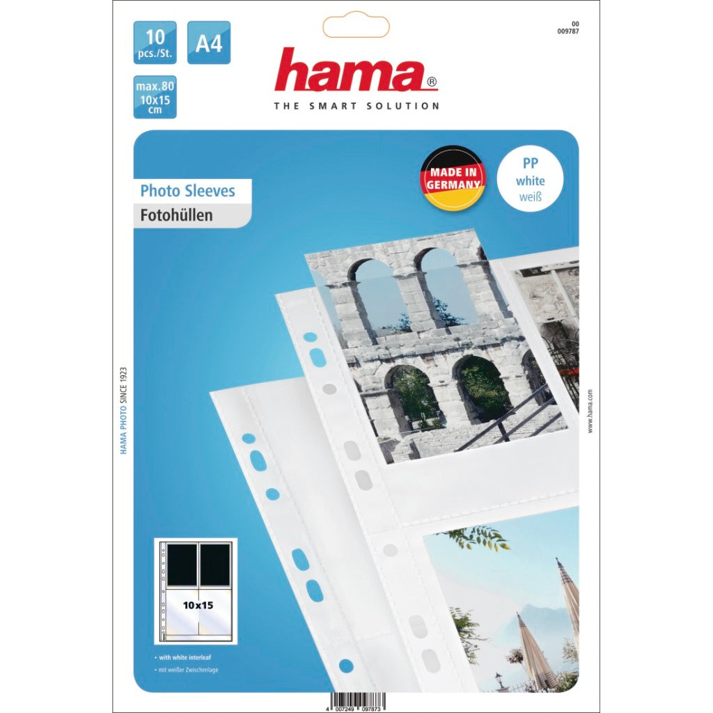 Hama pochettes photo 10x15cm blanc 10 pièces